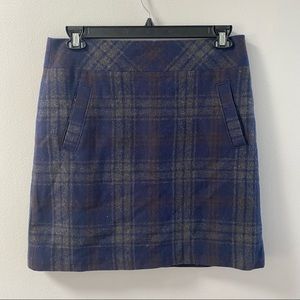 LOFT PLAID SKIRT